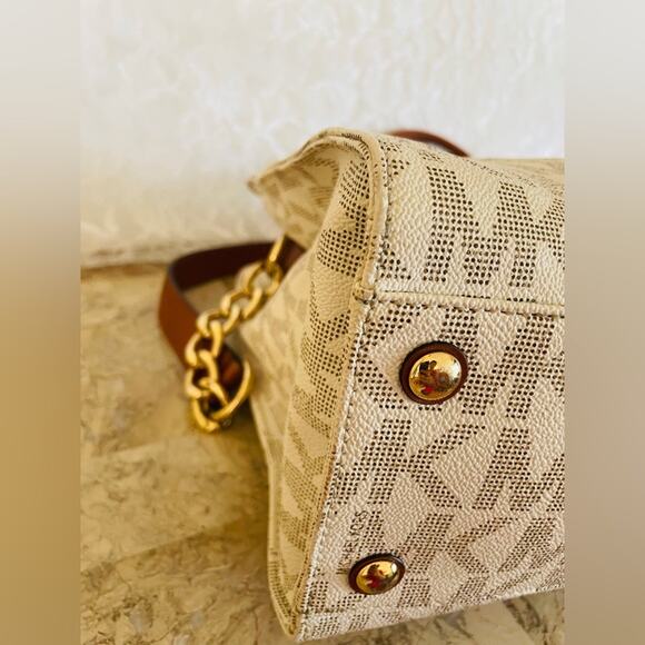 MICHAEL KORS Hamilton vanilla crossgrain leather satchel shoulder bag - Picture 7 of 9